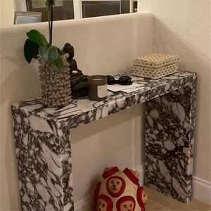 Mobilier de maison moderne et minimaliste <span class=keywords><strong>Table</strong></span> <span class=keywords><strong>console</strong></span> Calacatta pour alto Tables <span class=keywords><strong>console</strong></span> d'entrée de salon en marbre blanc aiguisé - Product Image 3