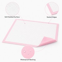 XIAOLIN Tapis d'apprentissage pour chiots extra épais, écologiques, roses, en matériau PE doux, avec noyau SAP non tissé et support anti-fuite, pour l'entraînement et le nettoyage