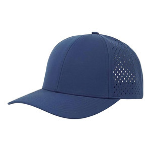 Casquettes de sport vintage personnalisables, perforées au laser, respirantes, pour hommes, en couleur unie, style snapback. - Product Image 1