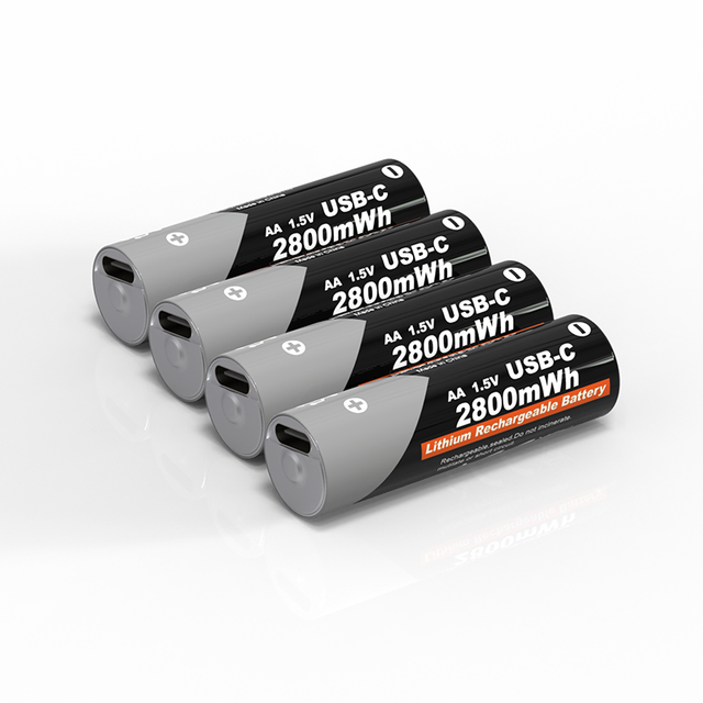 PKCELL AA Usb Batteries Rechargeable Aa/aaa Type-C Battery 1.5v Usb 2800mWh 3600mWh Rechargeable Lithium Battery
