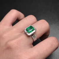 Fournisseur de bijoux en or de luxe, cadeau pour père et mari, bague en or 14 carats creuse avec diamant de laboratoire taille émeraude 3 carats pour homme
