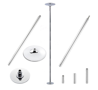 Barre de danse en acier inoxydable 304, surface chromée 45 mm, pivotante, statique, réglable, portable, pour la danse et l'entraînement physique