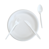Biodegradable Sugarcane Tableware Party Supplies Cornstarch Dinnerware Set Disposable Plate Bowl Cornstarch Cutlery Set