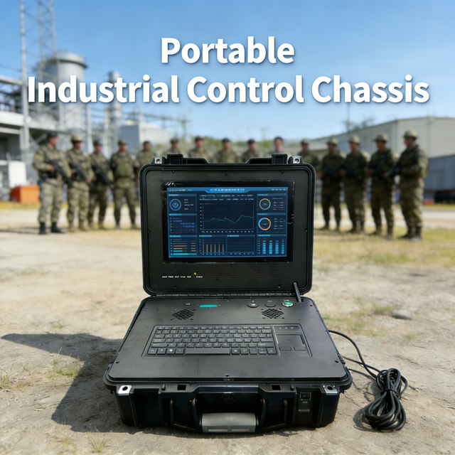 13.3 Portable Industrial Control Chassis 10-Point Capacitive Touch Screen 1000 Nits 1920x1080 Resolution Integrated Keyboard