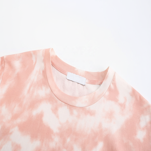 Haut court femmes équipage DTF impression logo personnalisé t-shirts hauts lavage à l'acide tie dye tee pour dames col arrondi sport t-shirt - Product Image 1