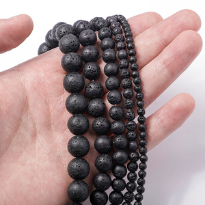 Perline Rotonde in Pietra Vulcanica Naturale, Perle Sciolte in Roccia Lavica Porosa per Creazione di Gioielli Fai-da-Te, Vendita all'Ingrosso - Product Image 3