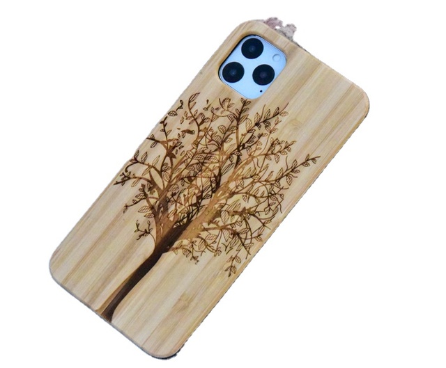 Custom Laser Wood Phone Case Luxury OEM with Engraved Name Waterproof & Shockproof for 12/13 Pro