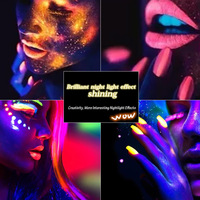 Nouveau 12 boîtes/ensemble poudre à ongles fluorescente néon jaune vert paillettes Chrome décorations lueur dans l'obscurité Nail Art