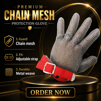 Gants de travail en acier inoxydable 304, résistants aux coupures, en maille métallique, pour boucher, transformation de la viande, protection en cuisine