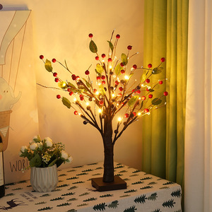 LED <b>Tree</b> Light Red Fruit Warm White Indoor Home Decoration Christmas Party <b>Lighting</b> SJ-SD048 - Product Image 2
