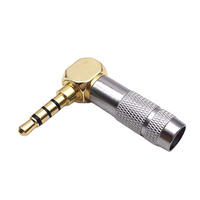 3,5mm DIY Audio-Stecker Zubehör Vergoldeter 4-Poliger Winkelstecker für Stromversorgung RCA-Typ