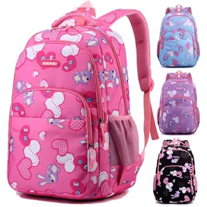 Kızlar için sevimli tavşan baskı sırt çantası geri okul prenses Schoolbag öğrenciler için su geçirmez naylon malzeme