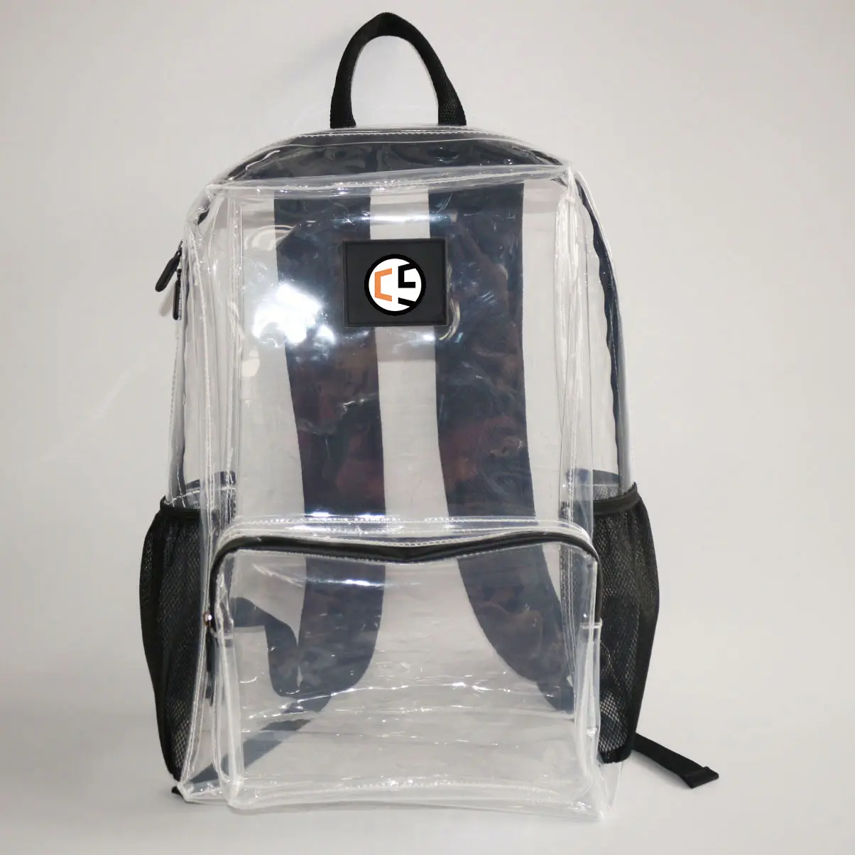 Customized Heavy Duty Clear PVC Travel Backpack Transparent School Backpack Bag Waterproof School Bookbag