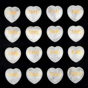 Piedra preciosa de ágata de cristal blanco en forma de corazón tallada MBTI 16 <span class=keywords><strong>personalidad</strong></span> para regalo de Club de estudiantes y adorno de escritorio - Product Image 3