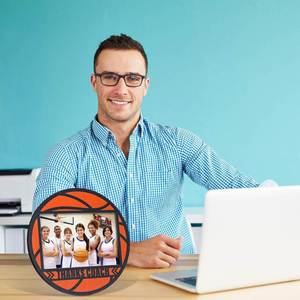 Marco de Fotos de Madera Rústico con Temática Deportiva, Decoración de Escritorio con Forma de Balón de Fútbol/Baloncesto, Adorno para Sala de Estar y Dormitorio, Venta al Por Mayor - Product Image 2