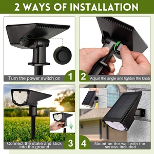 Projecteur LED solaire d'extérieur IP67 étanche 2-en-1 pour jardin, allée, porche, passerelle, patio - Product Image 5