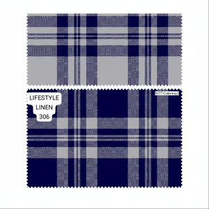 Tela de algodón puro a cuadros índigo teñida de hilo para confección de prendas de vestir, camisas, exportación internacional - Product Image 1