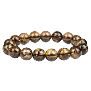 <span class=keywords><strong>Bracelet</strong></span> en perles de cristal fleur 2026, vente en gros, <span class=keywords><strong>quartz</strong></span> <span class=keywords><strong>fumé</strong></span> naturel d'Azerbaïdjan, poli, sans couture, promotion, cadeau - Product Image 1