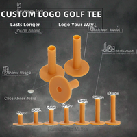 Accessoires de golf écologiques, logo imprimé, personnalisés, uniques, tees de golf en bambou de 70 mm et 83 mm