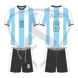 Conjunto de camisetas de fútbol personalizadas al por mayor último 100% poliéster transpirable sublimación uniforme de fútbol corte automático personalizado - Product Image 3
