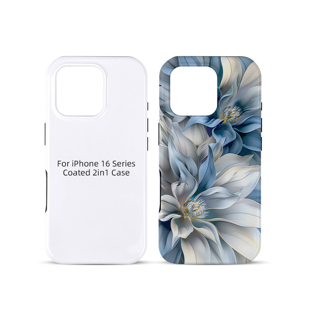 OEM Blank Sublimation 3D 2-in-1 Coating TPU PC Phone case DIY Cover Suitable for iPhone 16 Pro Max 16 Pro 15 14 13 12