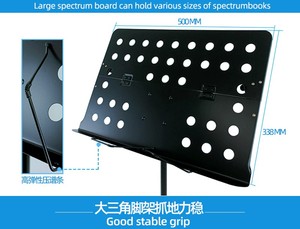 Instrumentos musicales Base de trípode Soporte plegable para <span class=keywords><strong>partituras</strong></span> Altura ajustable Soporte de música plegable portátil - Product Image 6