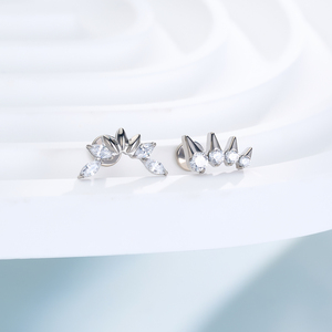 ASTM F136 Titanium Marquise CZ Bloem Hart Lip Ring Sieraden Piercing 16G <span class=keywords><strong>Labret</strong></span> Top Piercing <span class=keywords><strong>Labret</strong></span> Stud - Product Image 4