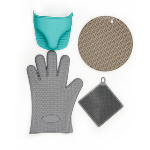 Quality Supplier Kitchen Baking <b>Oven</b> <b>Gloves</b> Kit Set Heat Resistant Household Silicone for Hand and Arm Protection - Product Image 1