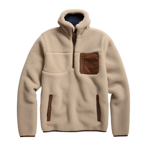 Custom <b>Men's</b> Soft Shell Sherpa Fleece <b>Half</b> <b>Zip</b> Pullover Windproof Waterproof Outdoor Thermal <b>Jacket</b> Winter Hiking Casual Wear - Product Image 2