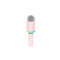 Microphone karaoké Bluetooth 5W avec lumière RGB et changeur de voix, portable pour fêtes à domicile et enfants