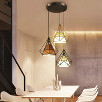 Lustre de couloir de style industriel américain rétro moderne et simple, lampe de plafond en fer pour salle à manger, luminaire suspendu pour bar et restaurant