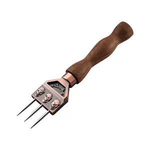 Stainless Steel Trident Ice Safety Picks with Wooden Handle Bar Accessories Crushing Tool