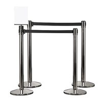 Barrière de file d'attente empilable avec poteaux rétractables en acier, ceinture de protection réfléchissante de qualité ingénierie IP10, pour tapis