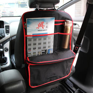 Bolsa de almacenamiento para respaldo de asiento de coche, organizador negro con 4-7 compartimentos, impermeable y con aislamiento térmico para el interior del coche - Product Image 1