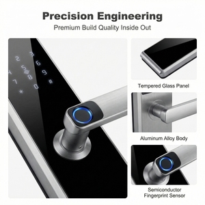 Serrure de porte intelligente à prix d'usine, serrure de porte numérique intelligente biométrique avec empreintes digitales, WiFi Tuya, avec Cloud TTlock pour portes en bois/laiton - Product Image 2