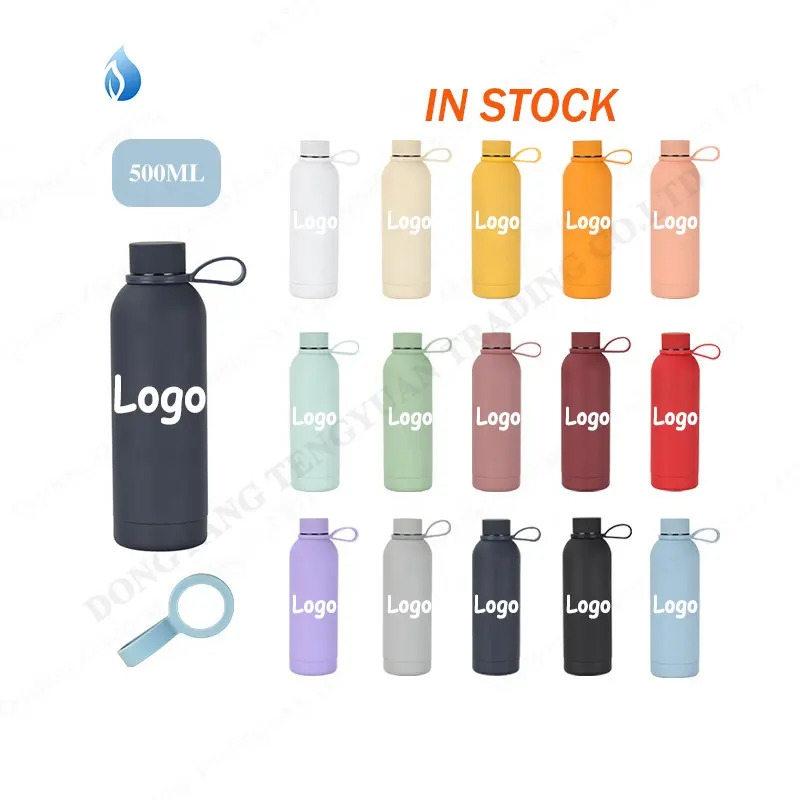 ZP 350ml/ 500ml/750ml Rubber paint Double wall Stainless Steel Insulated Water Bottle sports bottle with handle