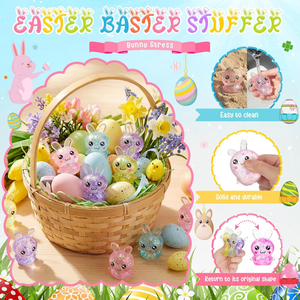 JITENG Boules anti-stress à presser Lapin de Pâques, jouet sensoriel pour le soulagement du stress, idéal pour les cadeaux de fête de Pâques et les cadeaux d'<span class=keywords><strong>anniversaire</strong></span> sur le thème des lapins - Product Image 3