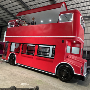 Camion de restauration mobile <span class=keywords><strong>en</strong></span> forme de <span class=keywords><strong>bus</strong></span> londonien à deux étages, style rétro rouge, pour la vente de nourriture de rue - Product Image 4