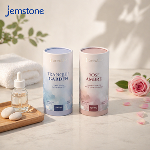 กล่องของขวัญน้ำหอมทรงกลมแบบพรีเมียม ดีไซน์ตามสั่ง บรรจุภัณฑ์กระดาษทรงกระบอกสำหรับน้ำหอมแบบรีไซเคิลได้ - Product Image 1