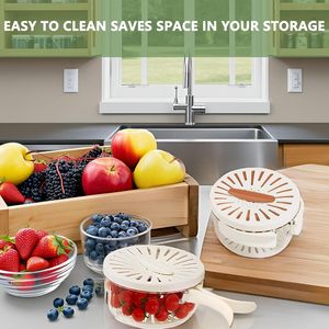 Outdoor Fruit & <b>Vegetable</b> Wash Basket with Folding Handle and Draining Board for Food Use - Product Image 6