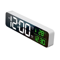 Réveil avec lumière LED, affichage numérique LED, veilleuse, horloge murale intérieure avec affichage de la date et de la température, horloges de table intelligentes