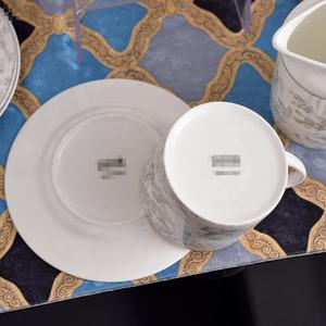 Service à thé en céramique de luxe série D, ensemble de 15 pièces, théière, tasses et soucoupes en porcelaine fine - Product Image 5