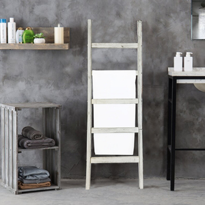 AHOME Étagère à serviettes murale <span class=keywords><strong>en</strong></span> <span class=keywords><strong>bois</strong></span> <span class=keywords><strong>en</strong></span> gros pour le séchage des couvertures et des vêtements, étagère à serviettes pour salle de bain - Product Image 5