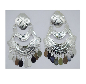 Jewelry Custom Colored Earrings Silver Plated Brass Earring statement earrings <b>RAINBOW</b> MOONSTONE PLATED - Product Image 4