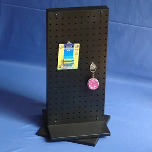 table top retail stores promotion revolving double sides metal pegboard expositor