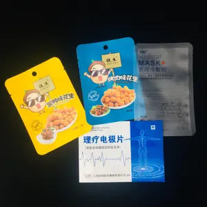 Custom printing wholesale heat seal three side seal matte transparent pouches coffee tea food items packaging bags