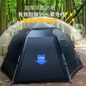 เต็นท์หกเหลี่ยม Shanyunyu ผ้า 210D กันแสง กันน้ำ สำหรับตั้งแคมป์กลางแจ้ง ติดตั้งง่าย พื้นที่กว้าง พับเก็บได้ พกพาสะดวก - Product Image 2