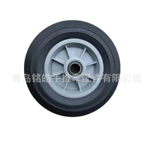 8 Inch Solid Rubber Caster Wheel With Ball Bearing <b>For</b> Handcart <b>Tool</b> <b>Cart</b> Industrial Use Gray Firm Tread 80kg Load Capacity - Product Image 5