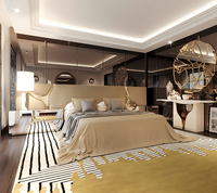 2025 Neues Design Weißes Holz Doppel-Kingsize-Bett 5-teiliges Set Komplettes Modernes Luxus-Schlafzimmermöbelset mit Holzrahmen
