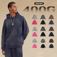 Sweat à capuche rétro dégradé pour l'hiver, style vintage délavé, coupe oversize, en molleton brossé 400 g/m², unisexe, personnalisable, OEM, vente en gros